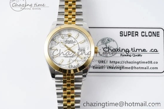 1:1 Polished SS DateJust Bezel 41 Dial Steel Edition on KING Bracelet White Jubilee VR3235 904L Best YG 0306